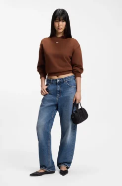 Cotton-terry sweatshirt with logo badge