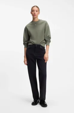 Cotton-terry sweatshirt with logo badge