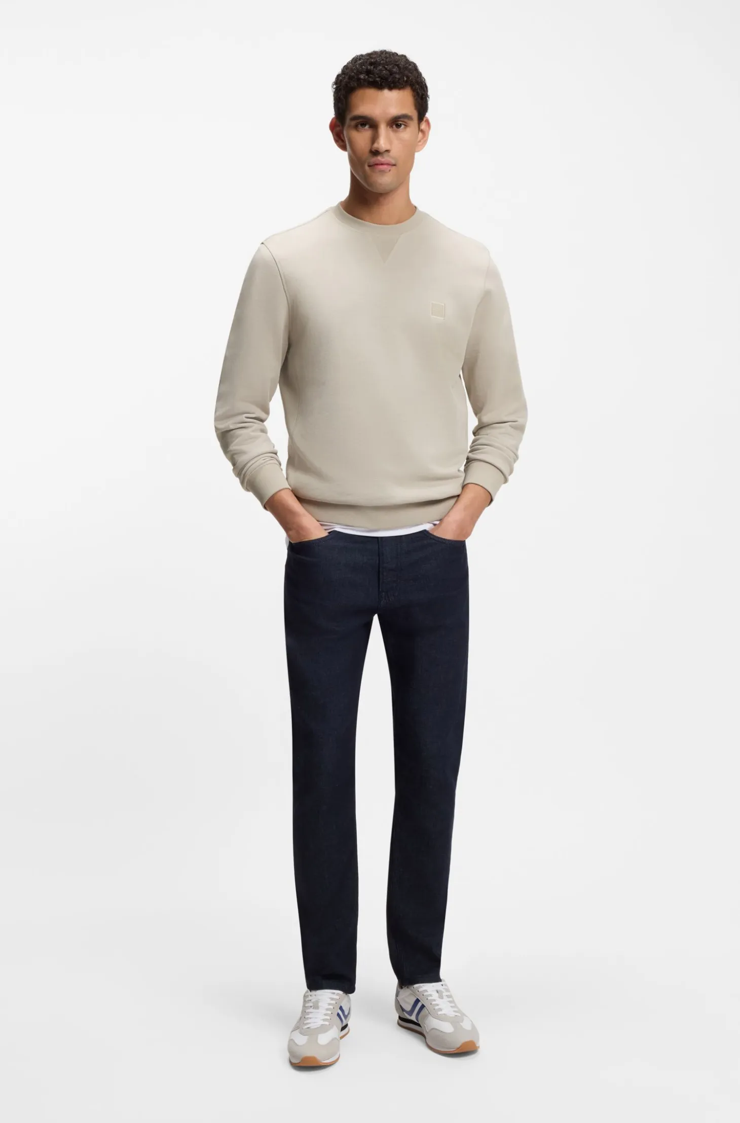 Cotton-terry sweatshirt with logo patch