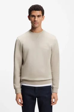 Cotton-terry sweatshirt with logo patch