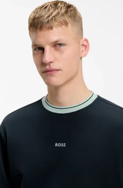 Cotton-terry sweatshirt with contrast details