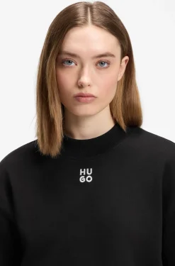 Cotton-terry sweatshirt with stacked-logo embroidery