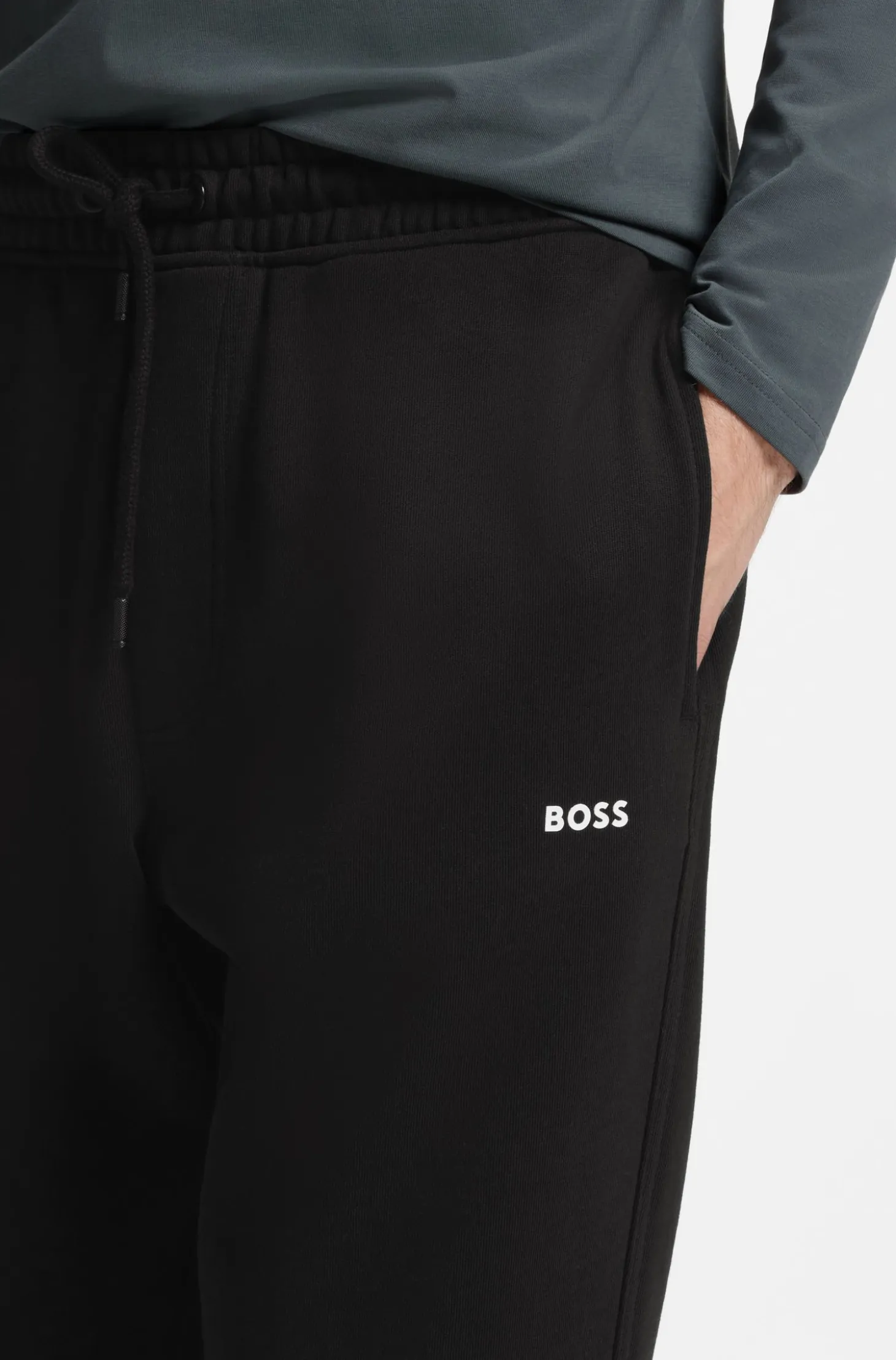 Cotton-terry tracksuit bottoms with logo detail