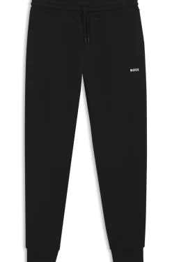 Cotton-terry tracksuit bottoms with logo detail