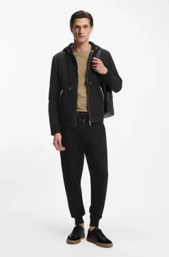 Cotton-terry tracksuit bottoms with signature stripes
