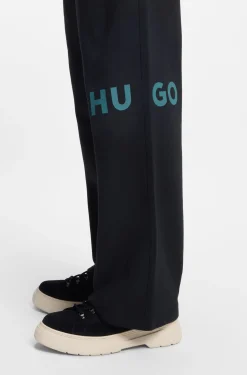 Cotton-terry tracksuit bottoms with logo print