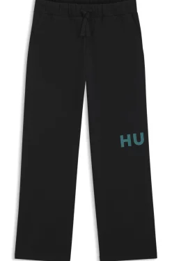 Cotton-terry tracksuit bottoms with logo print