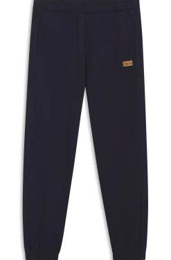 Cotton-terry tracksuit bottoms with logo badge