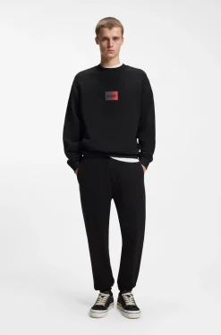 Cotton-terry tracksuit bottoms with gradient logo
