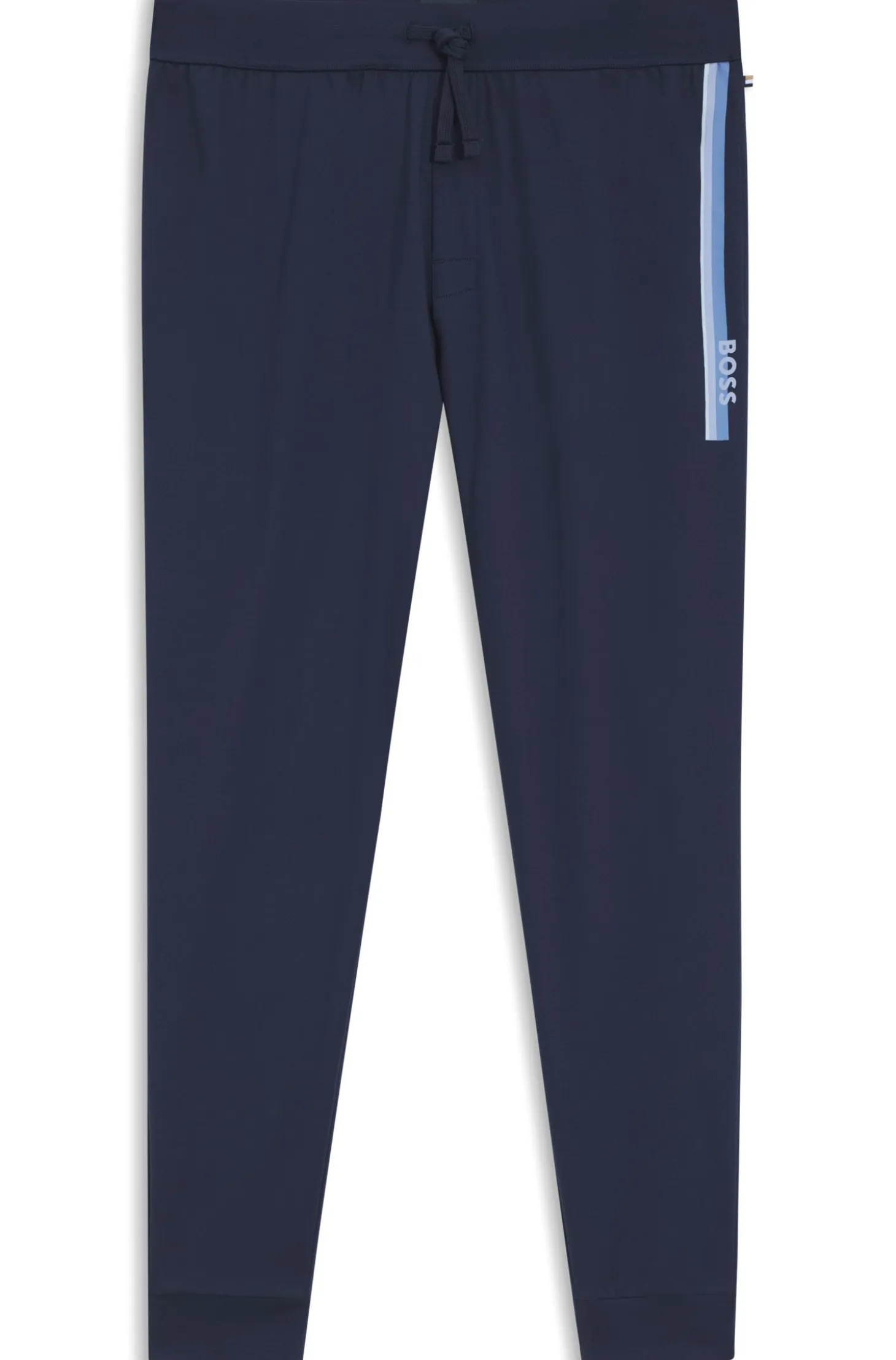 Cotton-terry tracksuit bottoms with logo and stripe