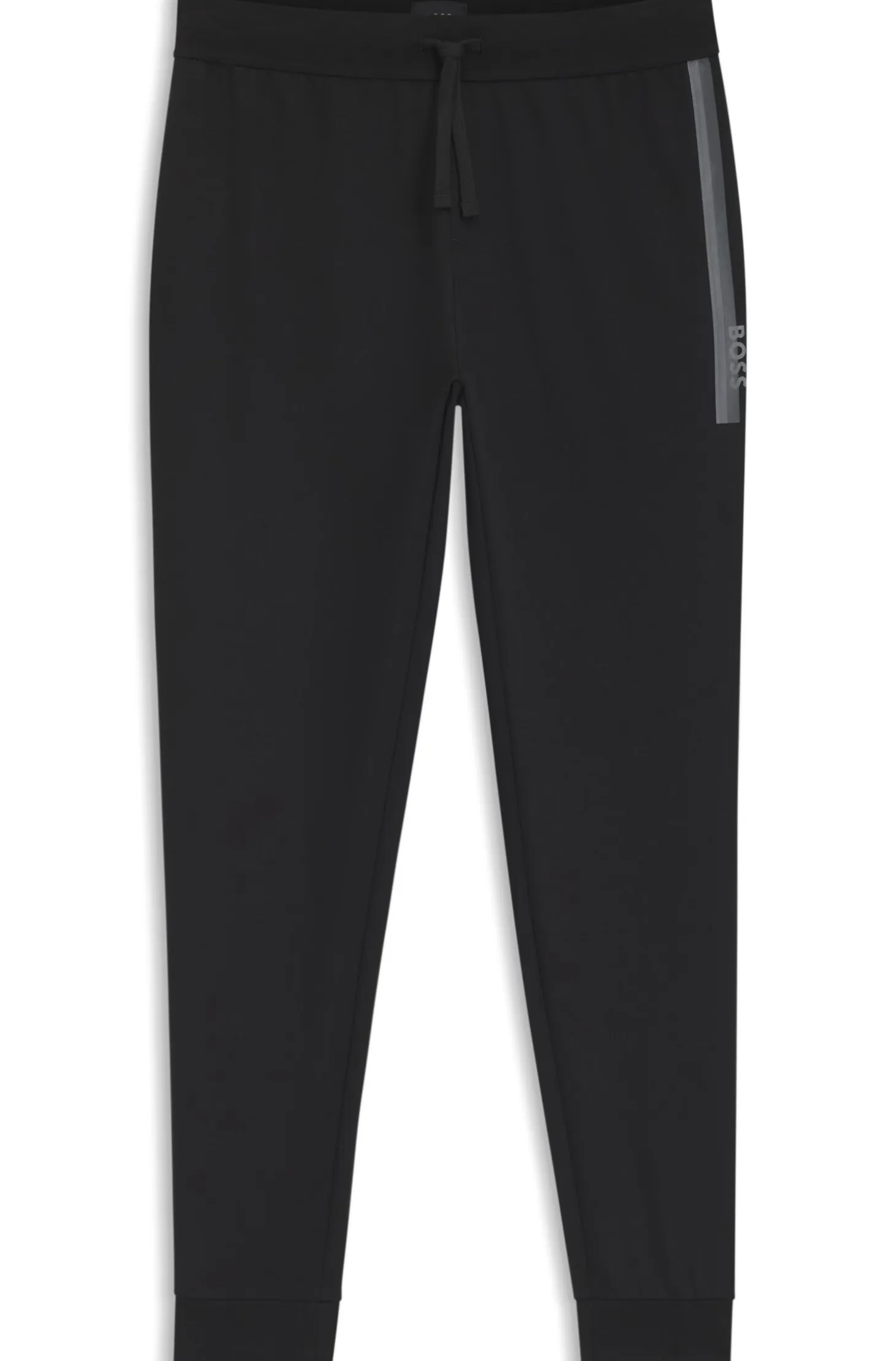 Cotton-terry tracksuit bottoms with logo and stripe