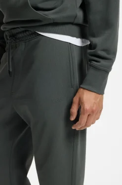 Cotton-terry tracksuit bottoms with logo detail