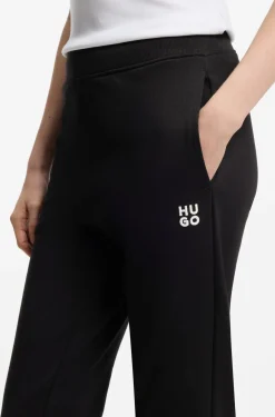 Cotton-terry tracksuit bottoms with embroidered logo