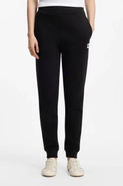 Cotton-terry tracksuit bottoms with embroidered logo