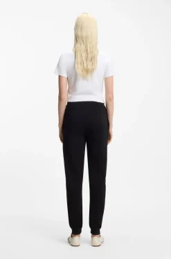 Cotton-terry tracksuit bottoms with embroidered logo