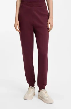 Cotton-terry tracksuit bottoms with embroidered logo