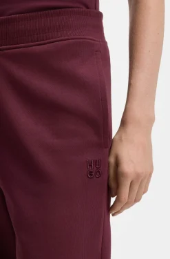 Cotton-terry tracksuit bottoms with embroidered logo