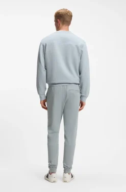 Cotton-terry tracksuit bottoms with logo patch
