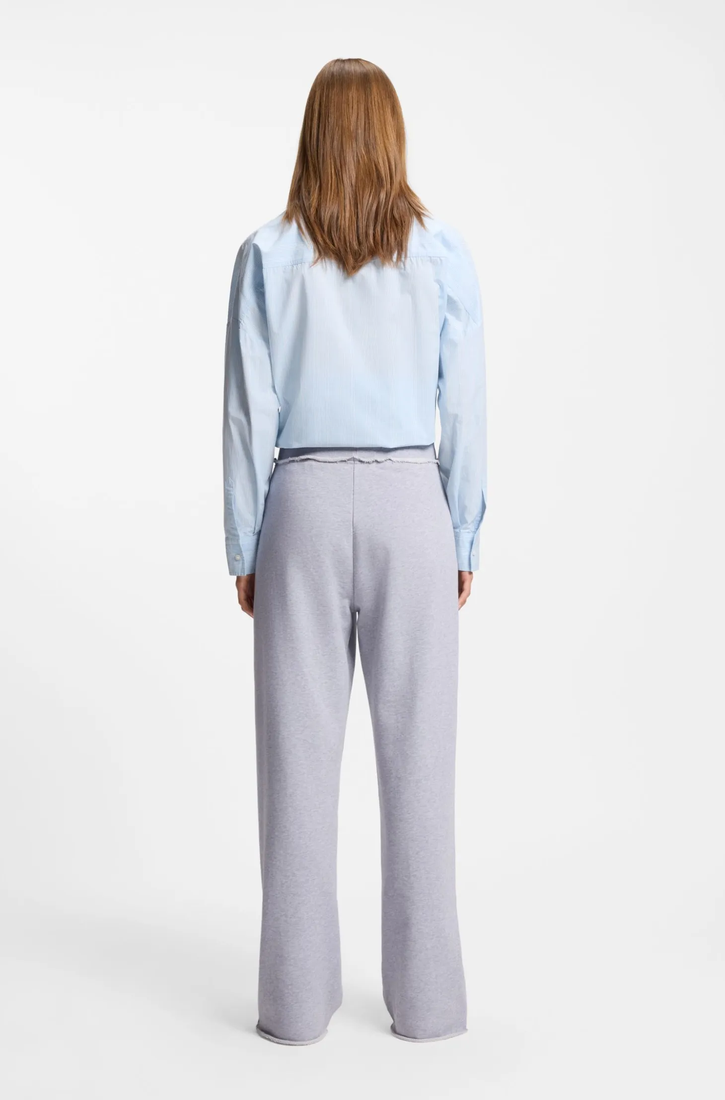 Cotton-terry tracksuit bottoms with logo waistband
