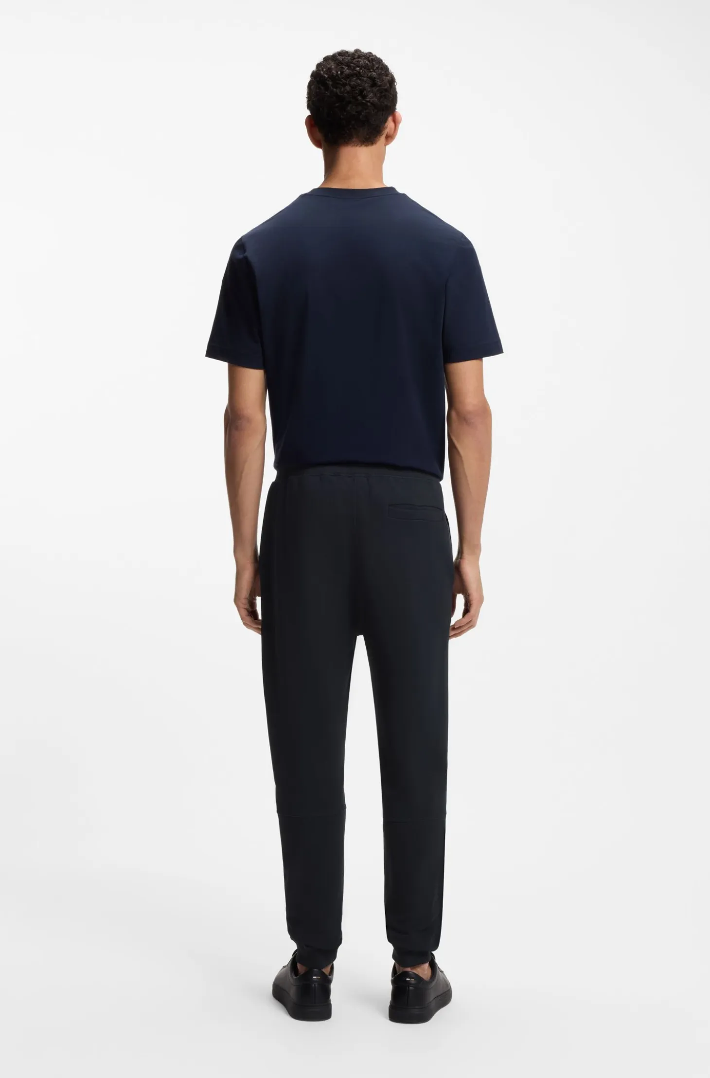 Cotton-terry tracksuit bottoms with logo patch