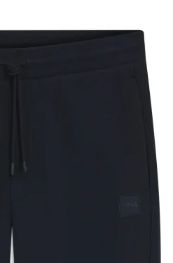 Cotton-terry tracksuit bottoms with logo patch