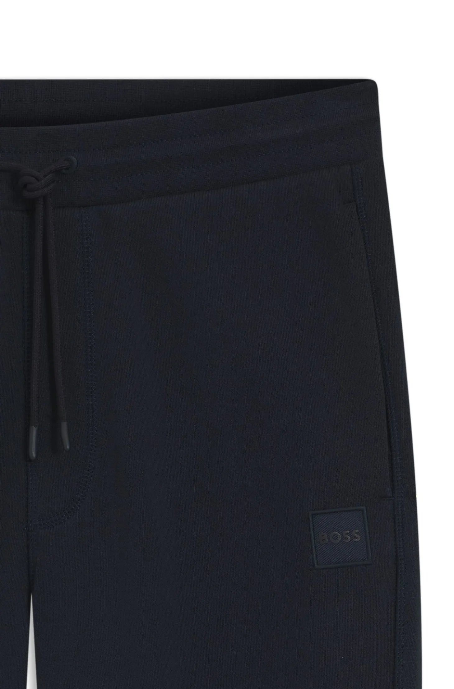 Cotton-terry tracksuit bottoms with logo patch