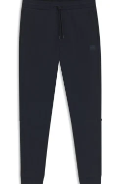 Cotton-terry tracksuit bottoms with logo patch