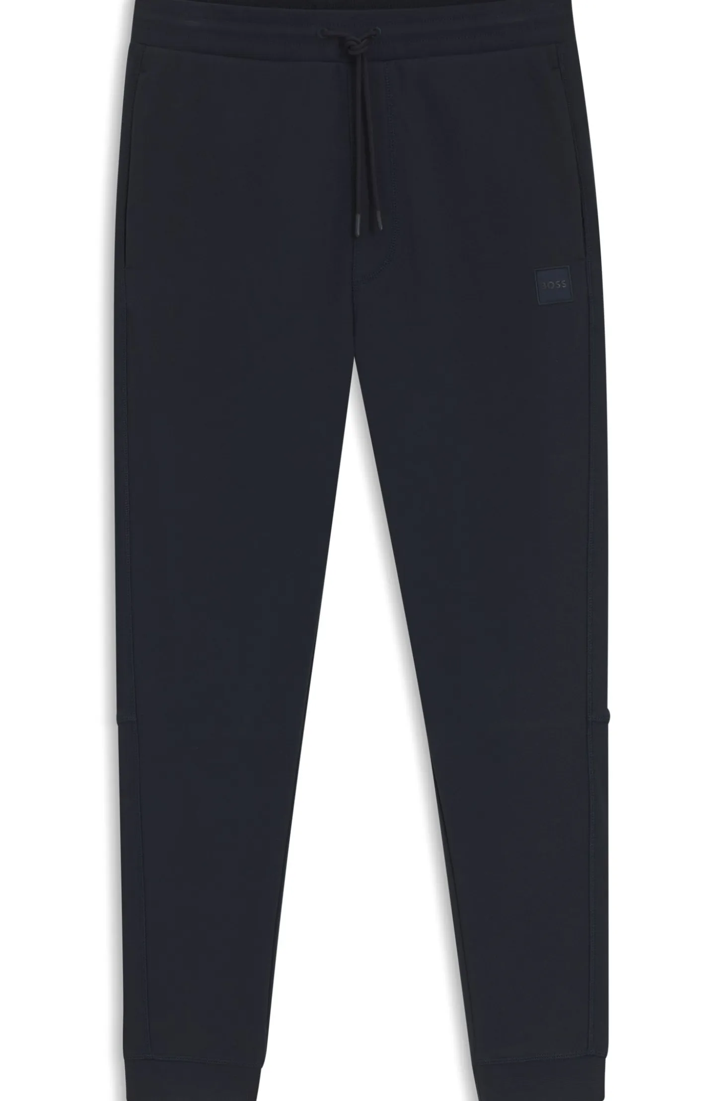 Cotton-terry tracksuit bottoms with logo patch