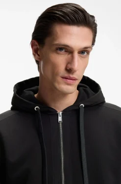 Cotton-terry zip-up hoodie with signature-stripe trims