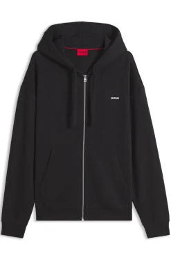 Cotton-terry zip-up hoodie with logo print