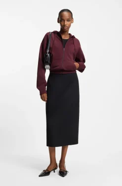 Cotton-terry zip-up hoodie with stacked-logo embroidery
