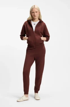 Cotton-terry zip-up hoodie with stacked-logo embroidery