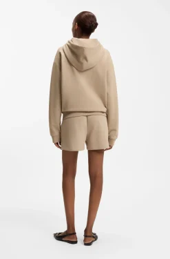 Cotton-terry zip-up hoodie with stacked-logo embroidery