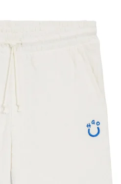 Cotton-towelling shorts with leopard jacquard