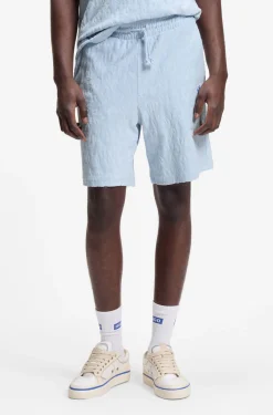 Cotton-towelling shorts with leopard jacquard