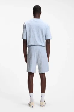 Cotton-towelling shorts with leopard jacquard
