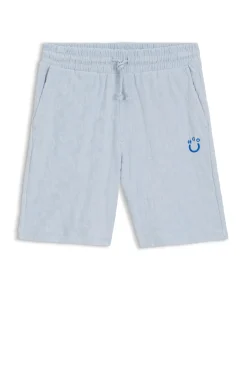 Cotton-towelling shorts with leopard jacquard