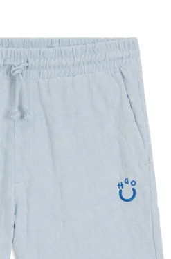 Cotton-towelling shorts with leopard jacquard