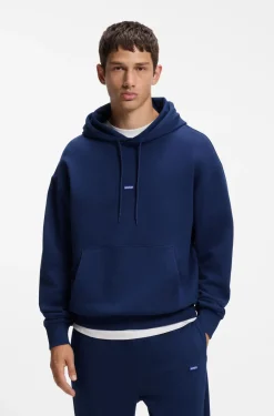 Cotton tracksuit set with blue logo patch