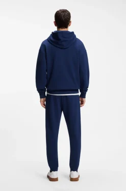 Cotton tracksuit set with blue logo patch