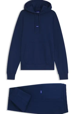 Cotton tracksuit set with blue logo patch