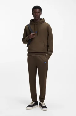 Cotton tracksuit set with blue logo patch
