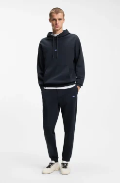 Cotton tracksuit set with blue logo patch