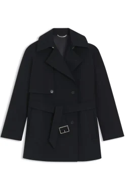 Cotton trench coat with buckled belt