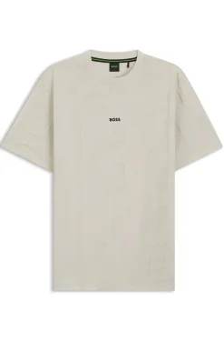 Cotton T-shirt with 3D-jacquard pattern