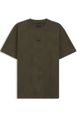 Cotton T-shirt with 3D-jacquard pattern