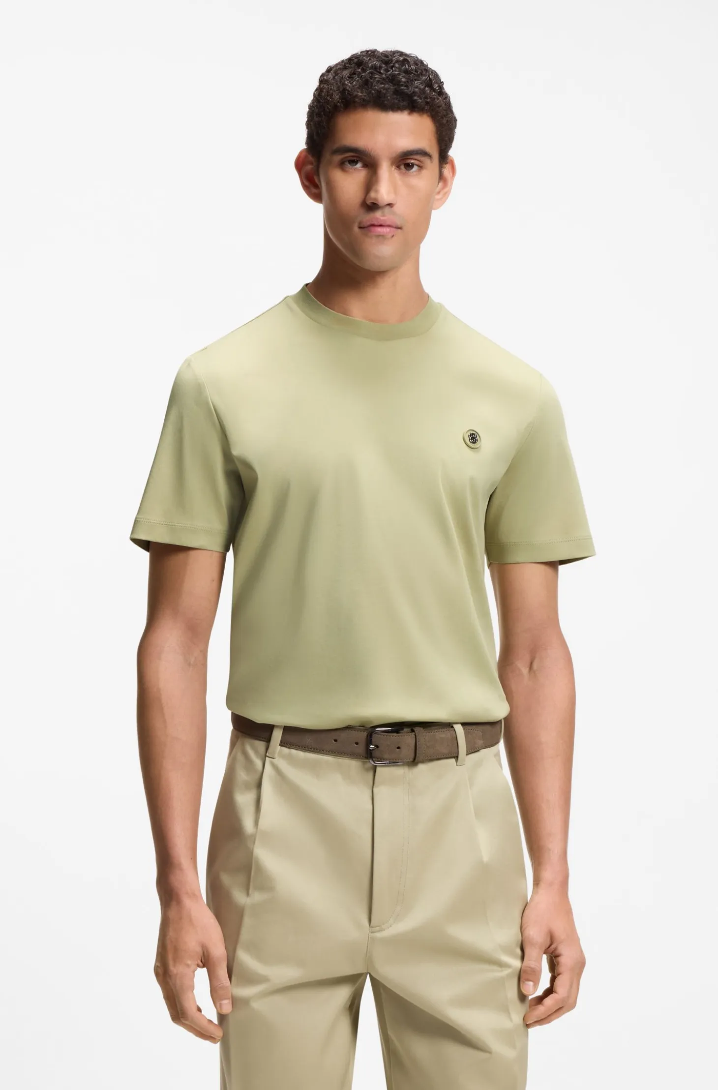 Cotton T-shirt with Double-B-monogram badge