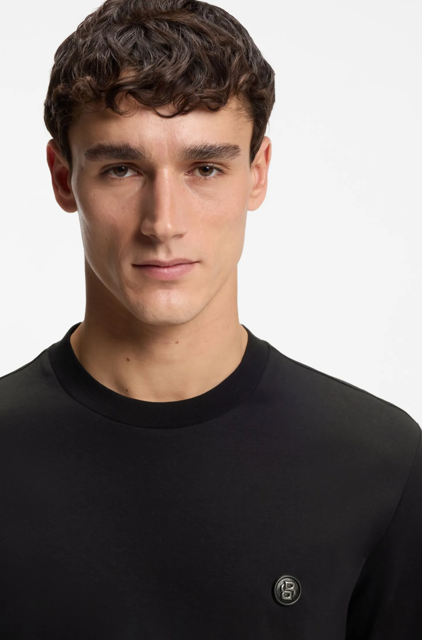 Cotton T-shirt with Double-B-monogram badge