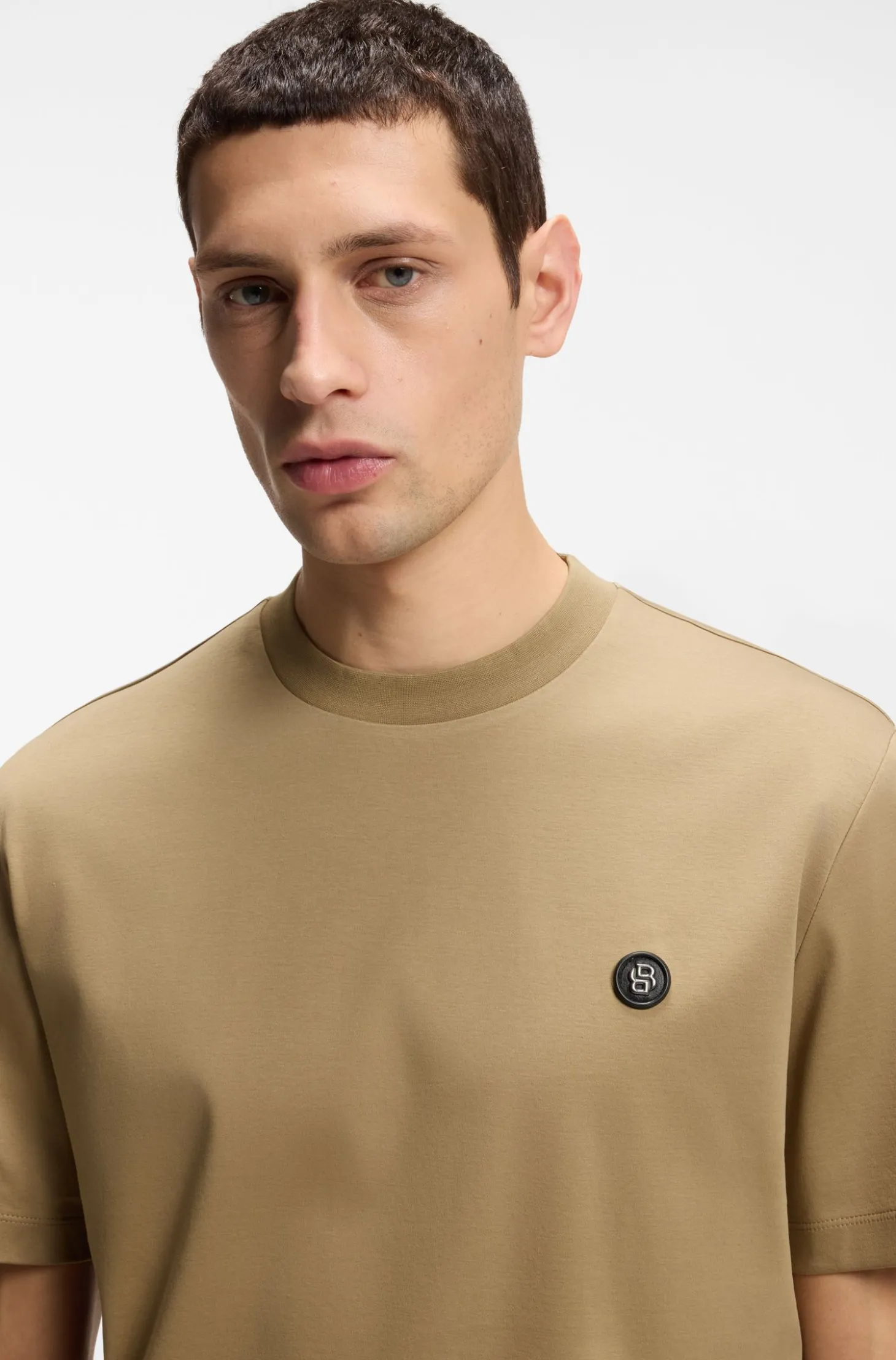 Cotton T-shirt with Double-B-monogram badge