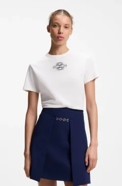 Cotton T-shirt with embroidered logo